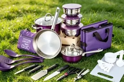 stainless steel camping cookware set